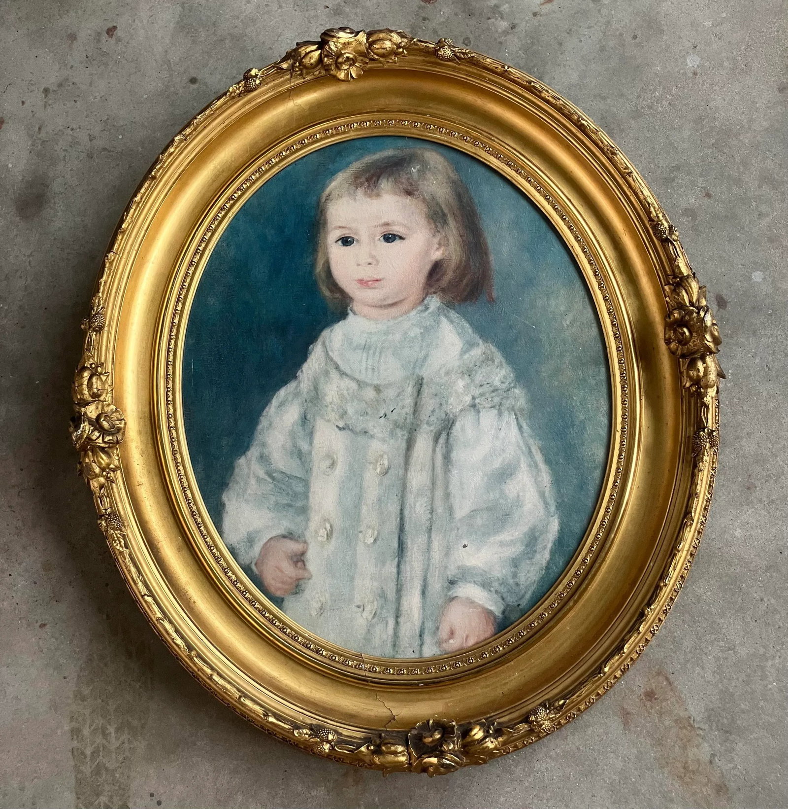 School of Paris, French Oil on Canvas Painting of Young Child Portrait Dressed in Lace Finery, Origi - 2