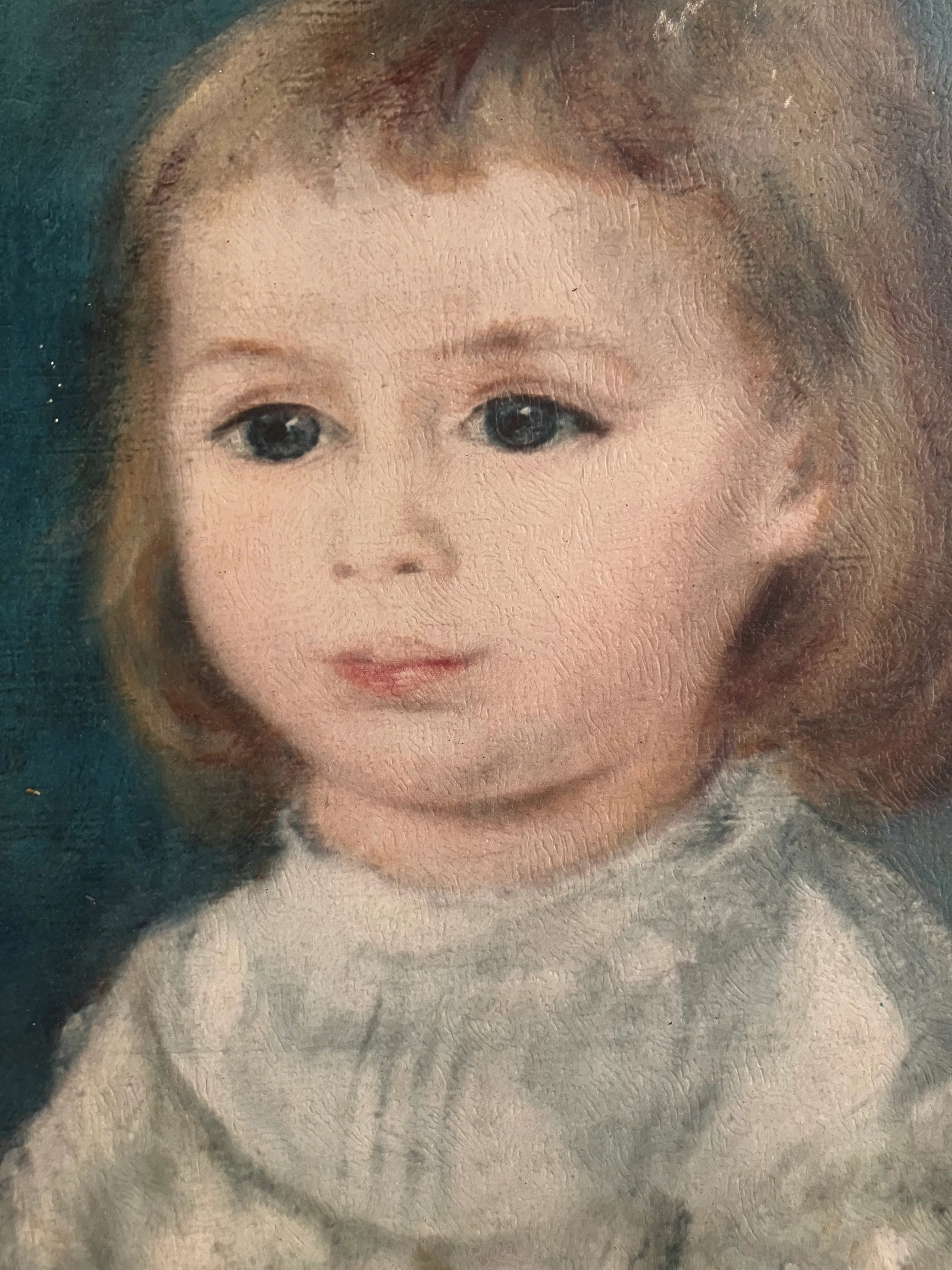 School of Paris, French Oil on Canvas Painting of Young Child Portrait Dressed in Lace Finery, Origi - 3