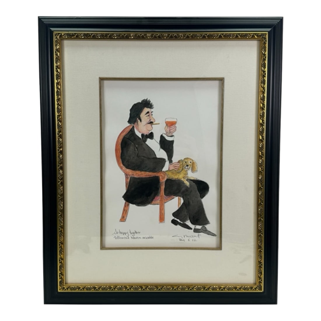 Guy Buffet Original Drawing Titled "So Happy Together" Framed (1 of 10)