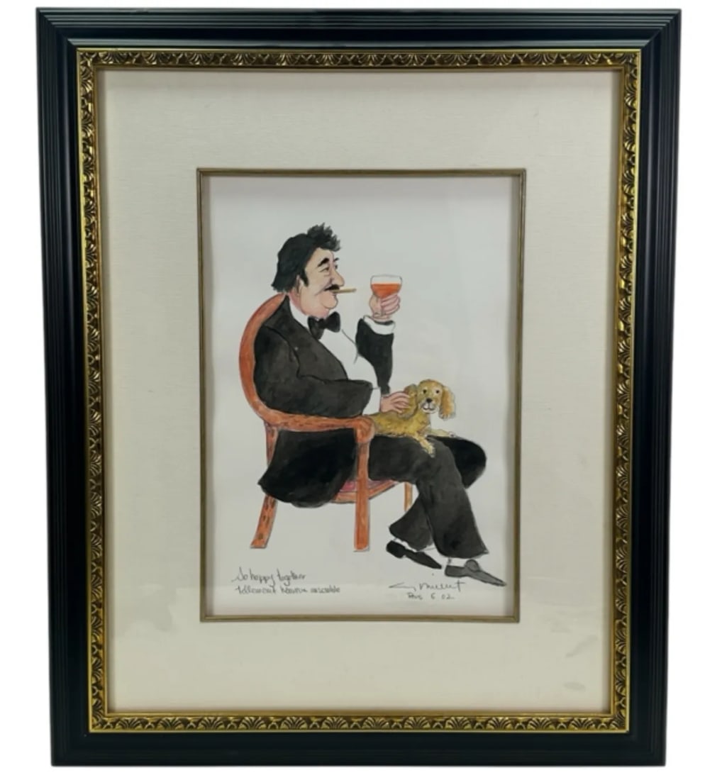 Guy Buffet Original Drawing Titled "So Happy Together" Framed - 2