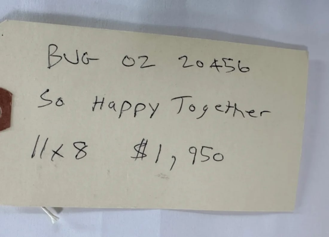 Guy Buffet Original Drawing Titled "So Happy Together" Framed - 5