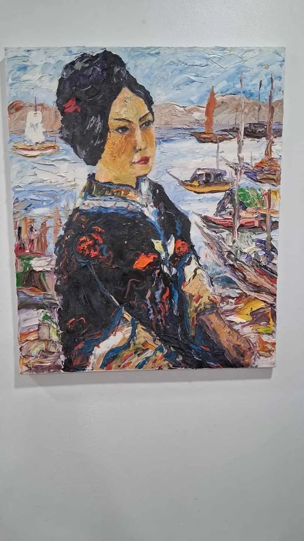 William Vincent Kirkpatrick Portrait Painting Figurative Art Asian "Wuxi Woman" - 7