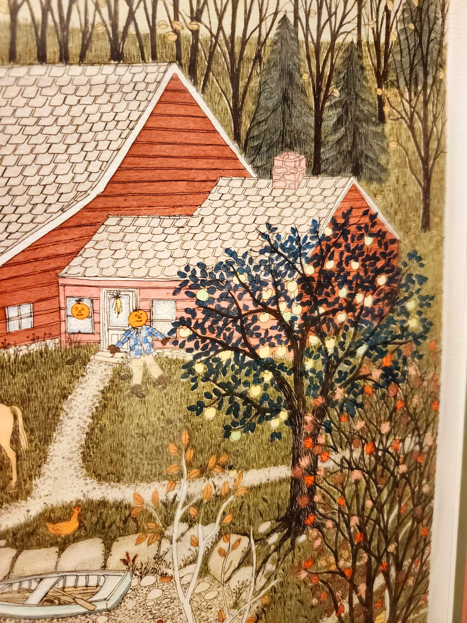 Cuca Romley b.1933 Signed Folk Art American Lifestyle Painted Etched Drawing of 20th Century - 10