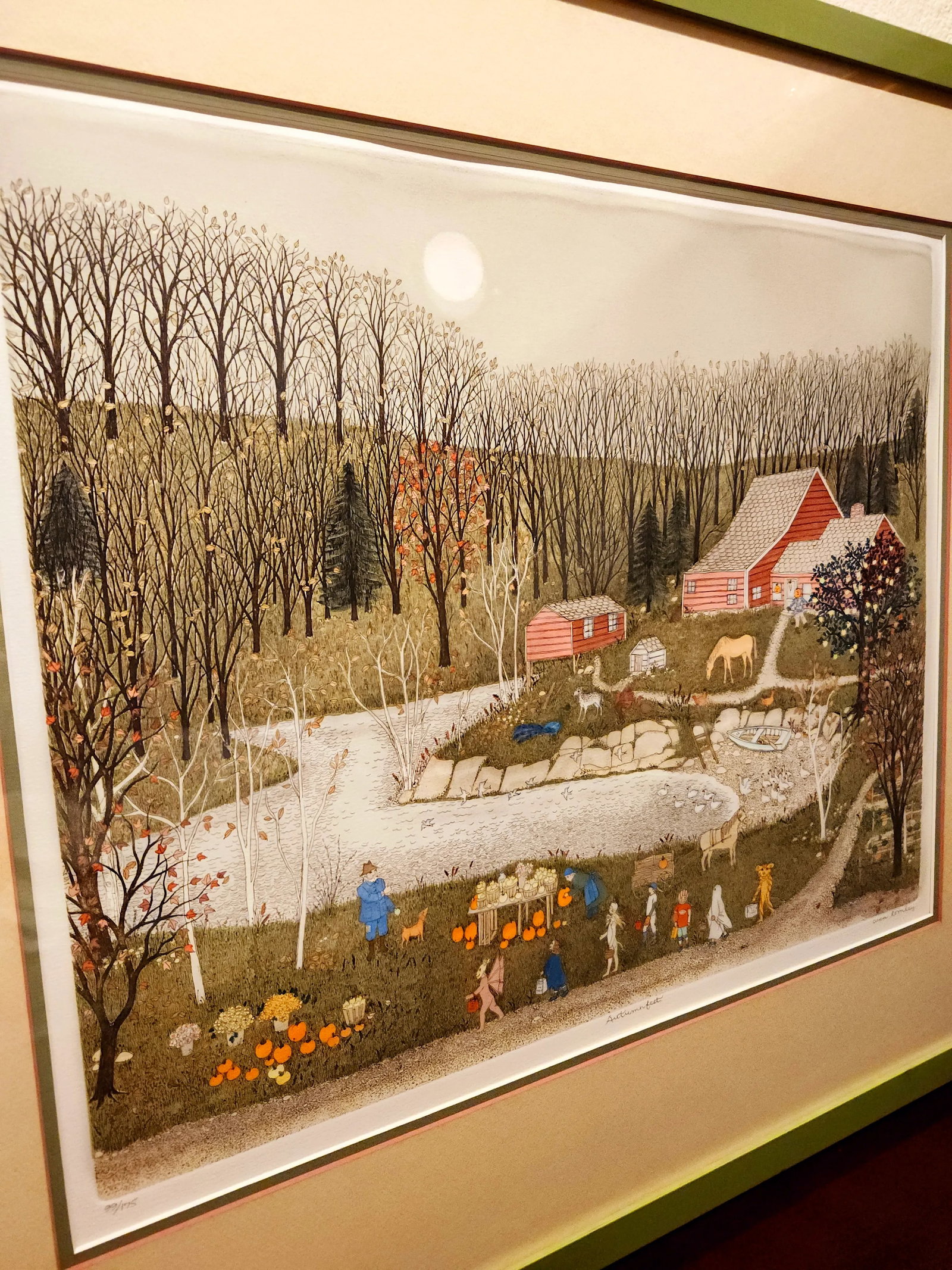 Cuca Romley b.1933 Signed Folk Art American Lifestyle Painted Etched Drawing of 20th Century - 4
