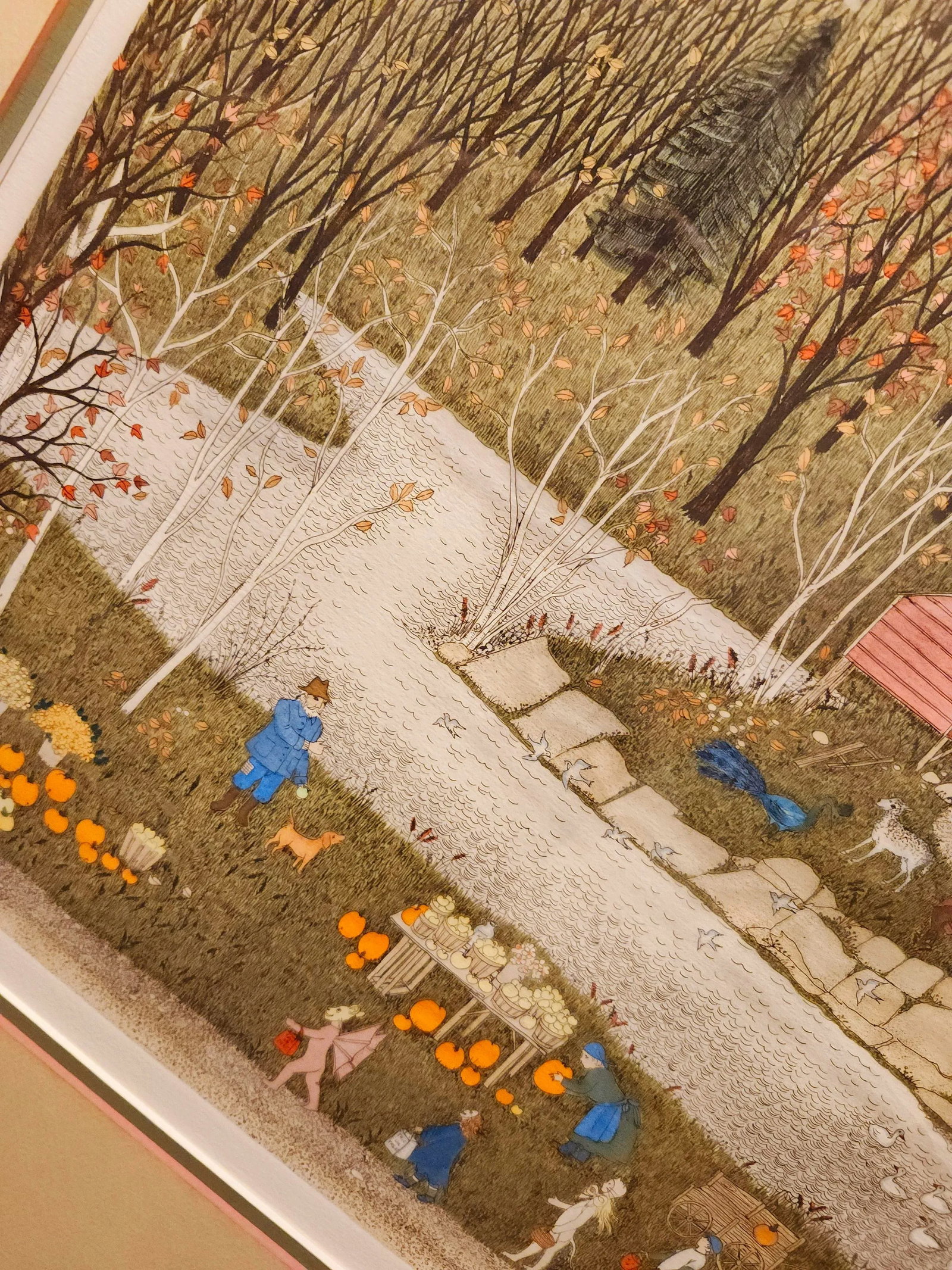 Cuca Romley b.1933 Signed Folk Art American Lifestyle Painted Etched Drawing of 20th Century - 7