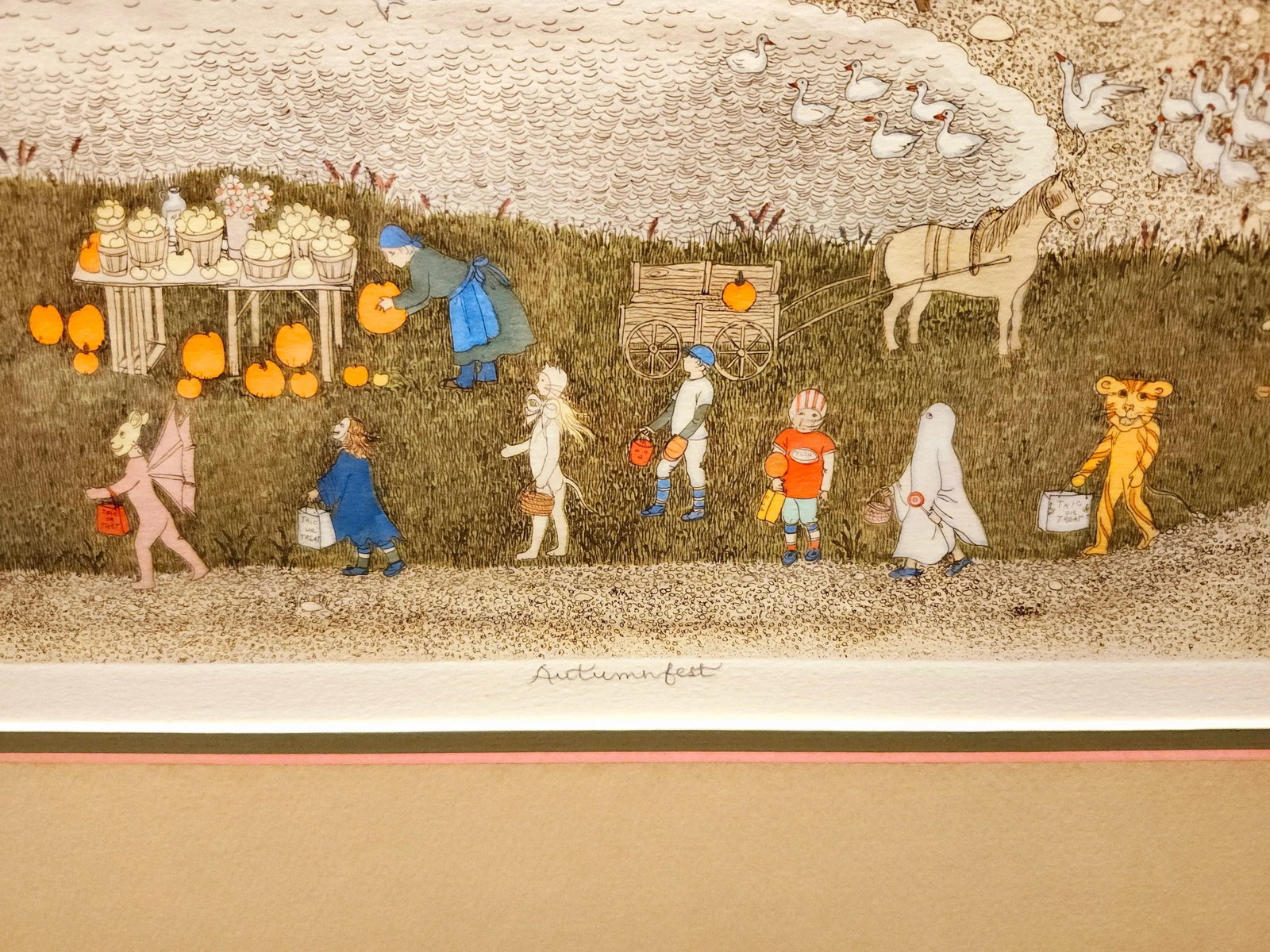 Cuca Romley b.1933 Signed Folk Art American Lifestyle Painted Etched Drawing of 20th Century - 8