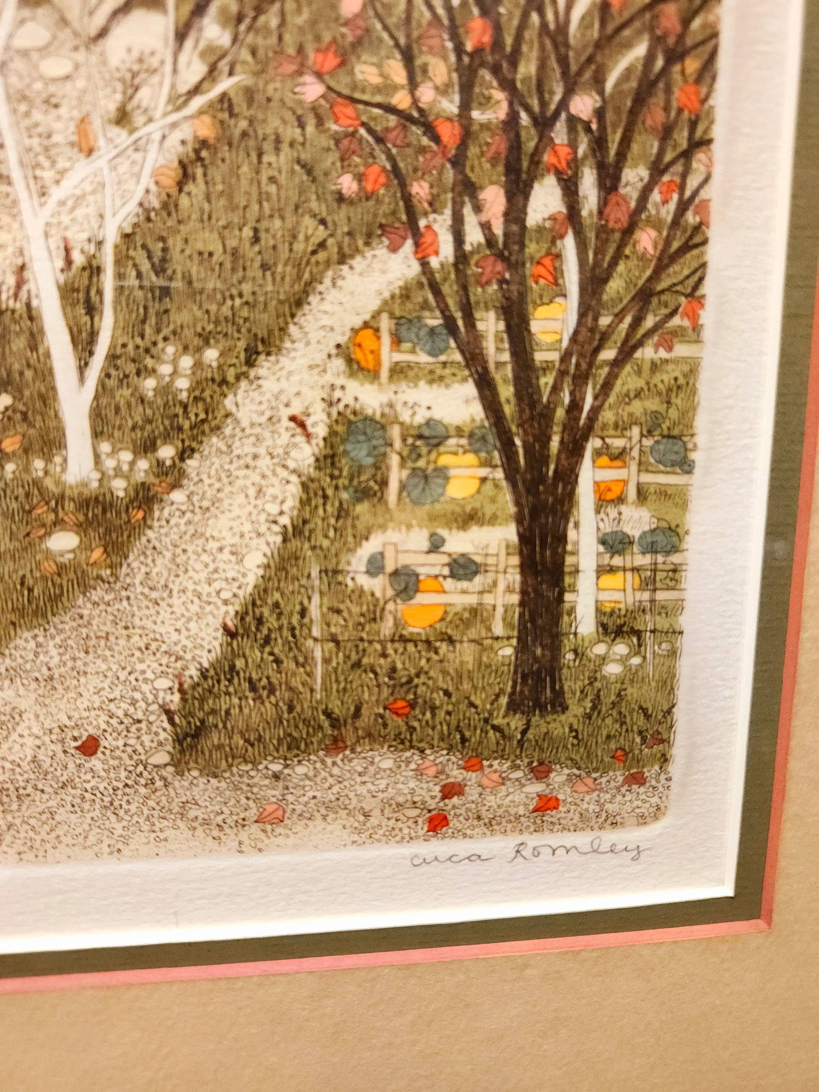 Cuca Romley b.1933 Signed Folk Art American Lifestyle Painted Etched Drawing of 20th Century - 9