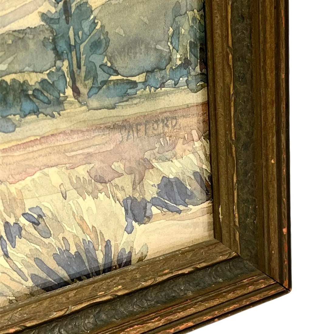 1940s Vintage American Desert Watercolor on Board. Signed, Framed - 4
