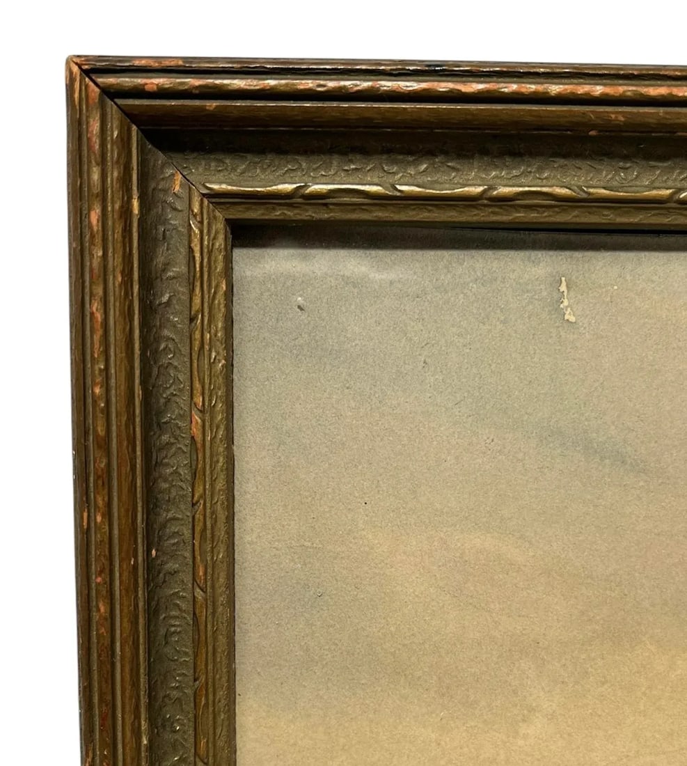 1940s Vintage American Desert Watercolor on Board. Signed, Framed - 6