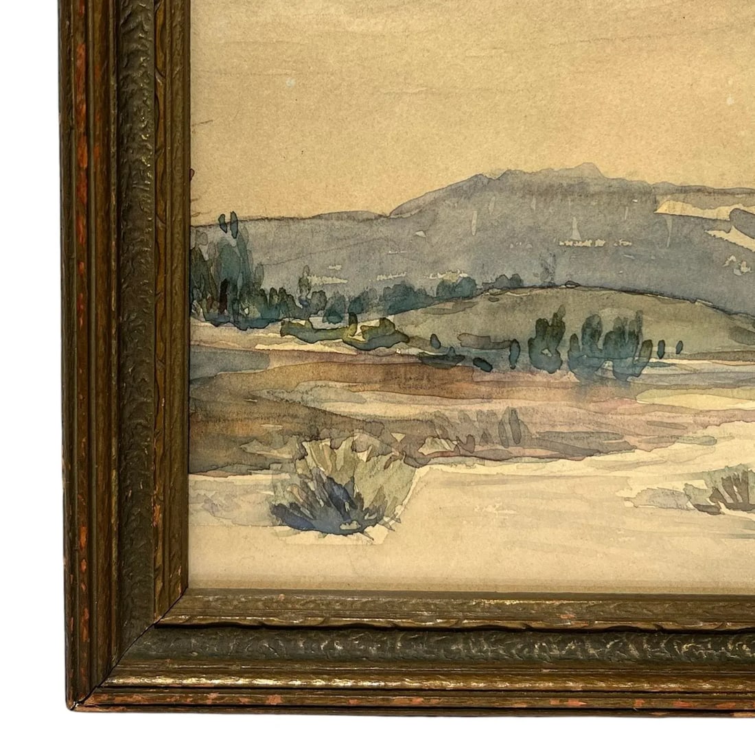 1940s Vintage American Desert Watercolor on Board. Signed, Framed - 7