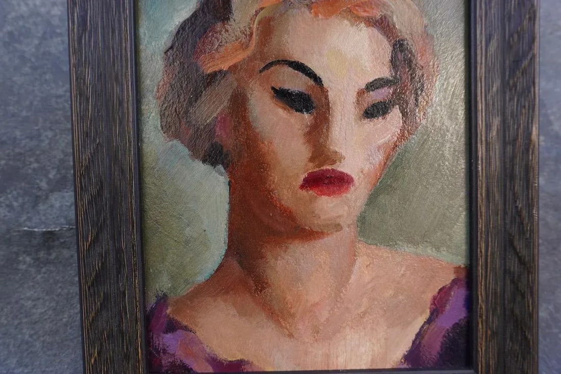 Portrait of Angst - Buckley MacGurrin, Framed Oil on Canvas - 4