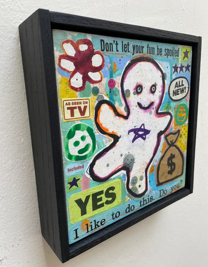 Ghost With the Most - Original, Contemporary, Mixed-Media Collage Painting by Brian McDonald - 2