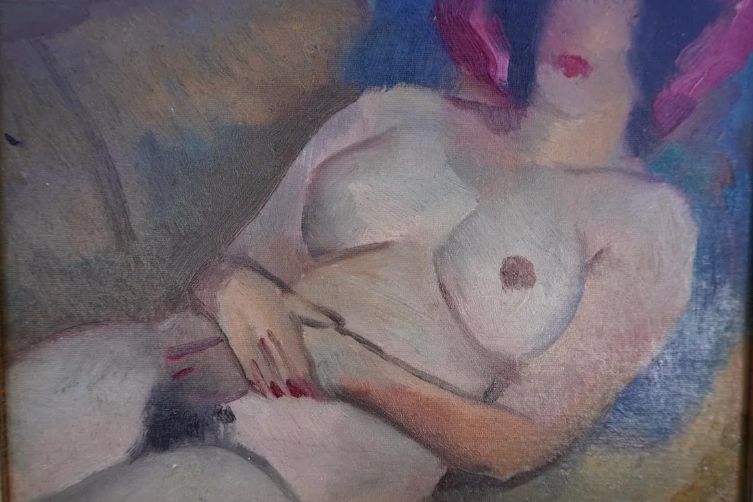Mid 20th Century Buckley MacGurrin, Female Nude Portrait Oil Painting, Framed - 2