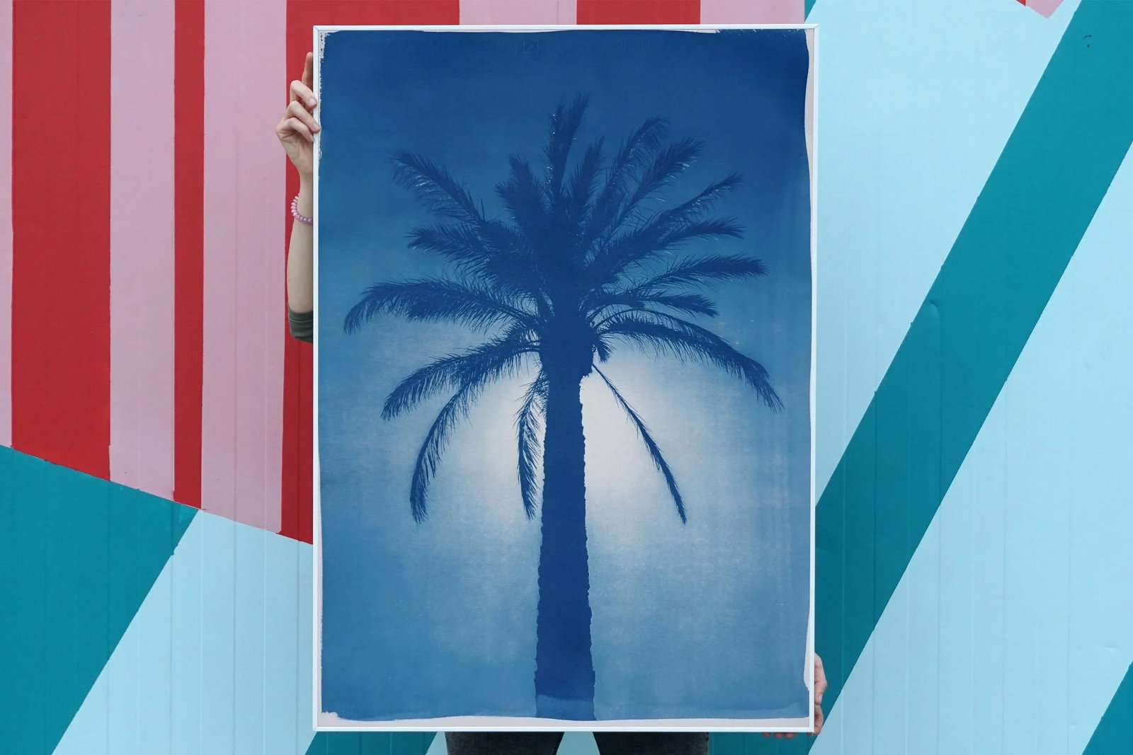 2020 Cairo Citadel Palm, Hand-Painted Cyanotype Print on Watercolor Paper - 7