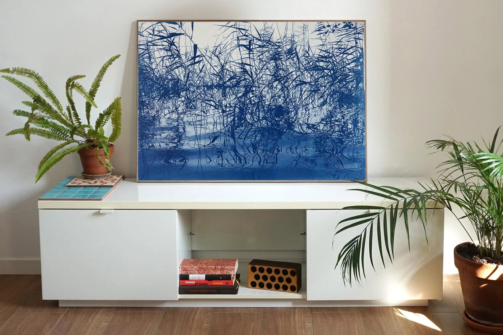 Contemporary Cyanotype on Watercolor Paper, "Mystic Louisiana Marsh" - 2