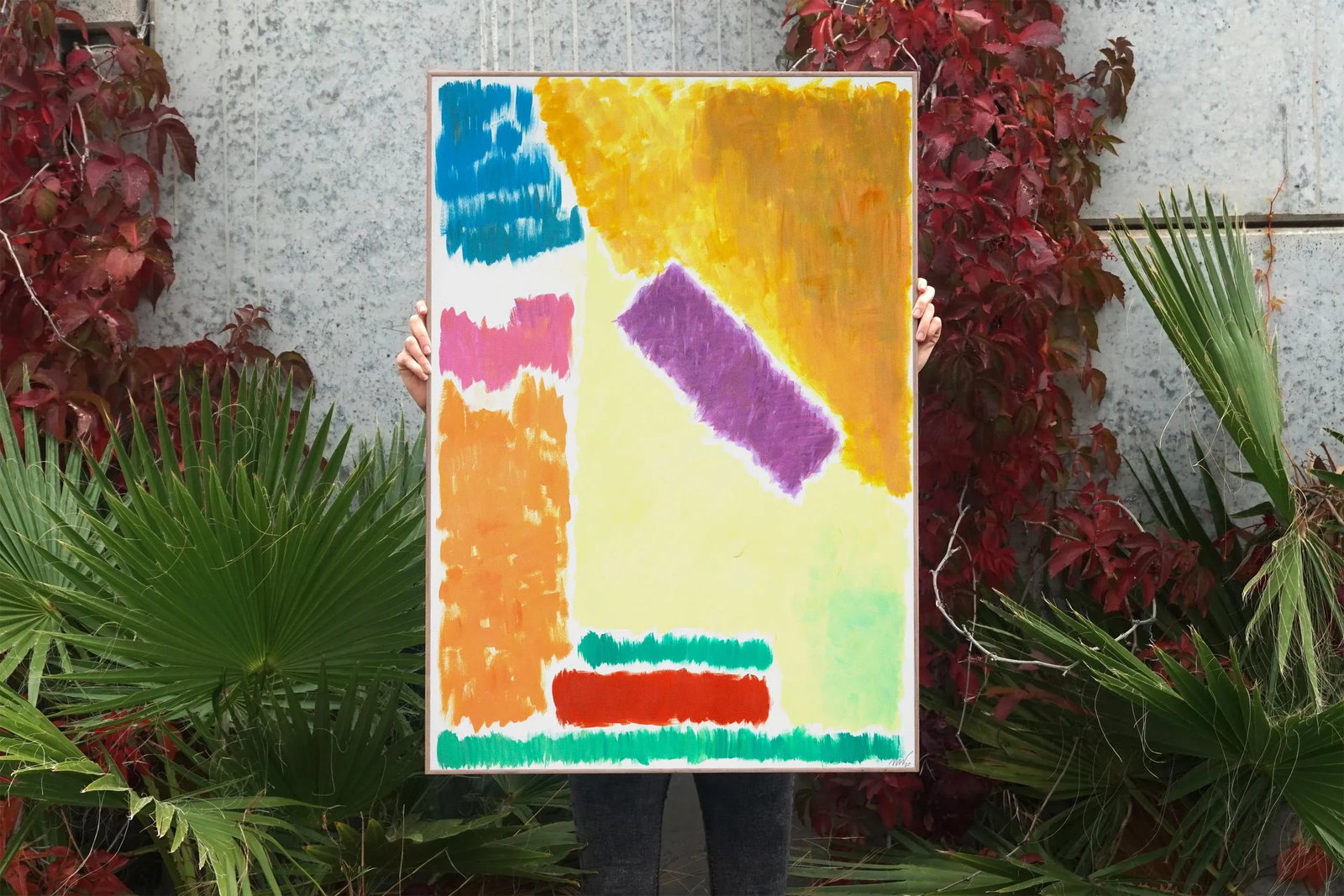 2020 Abstract Geometric Landscape Acrylic Painting by Natalia Roman - 2
