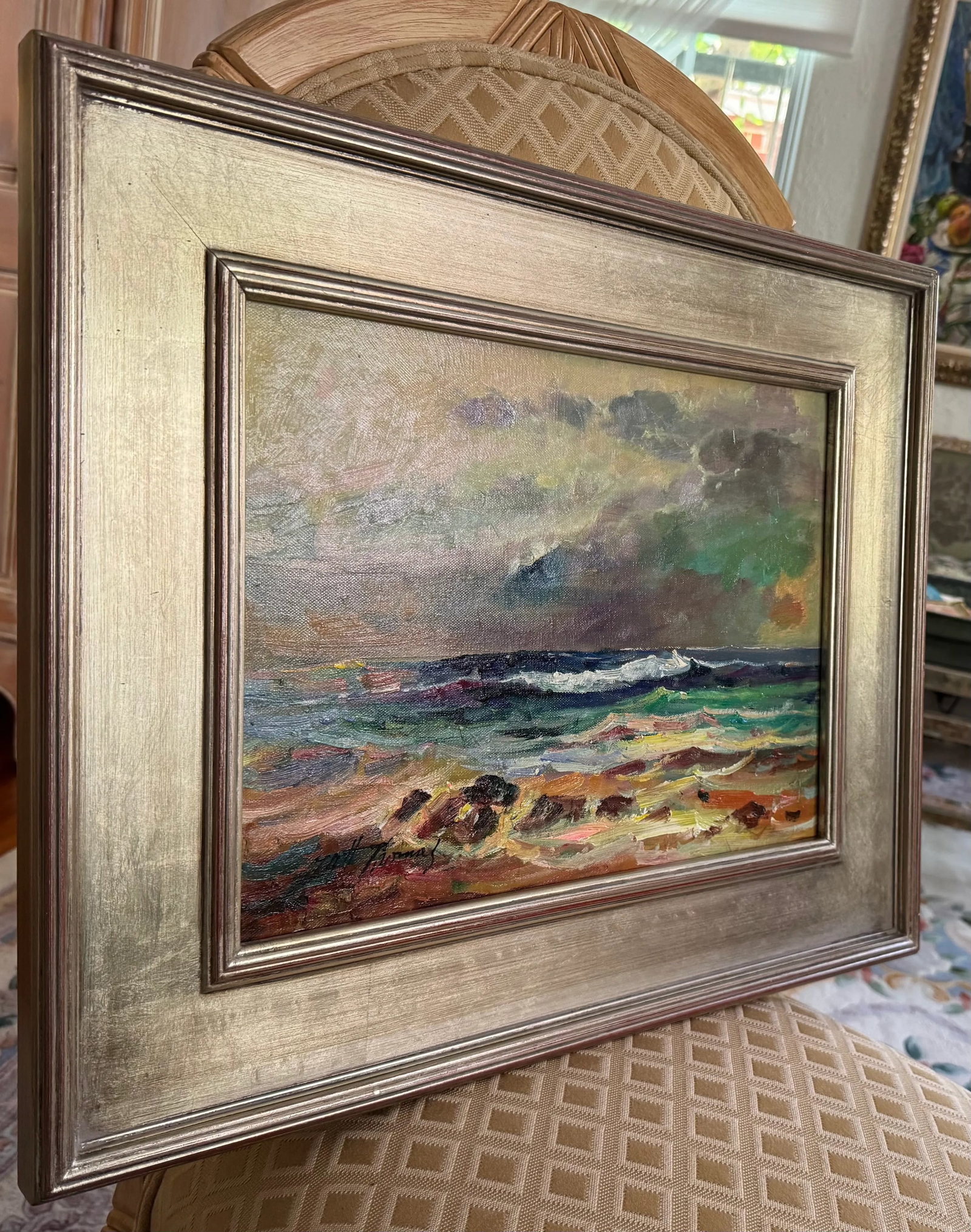 Matt Thomas Seascape, Framed Oil on Canvas Original Composition - 4
