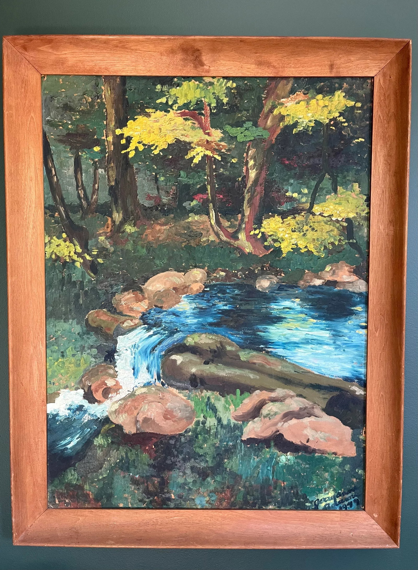 1940's Original Landscape Painting Signed and Framed Art - 2