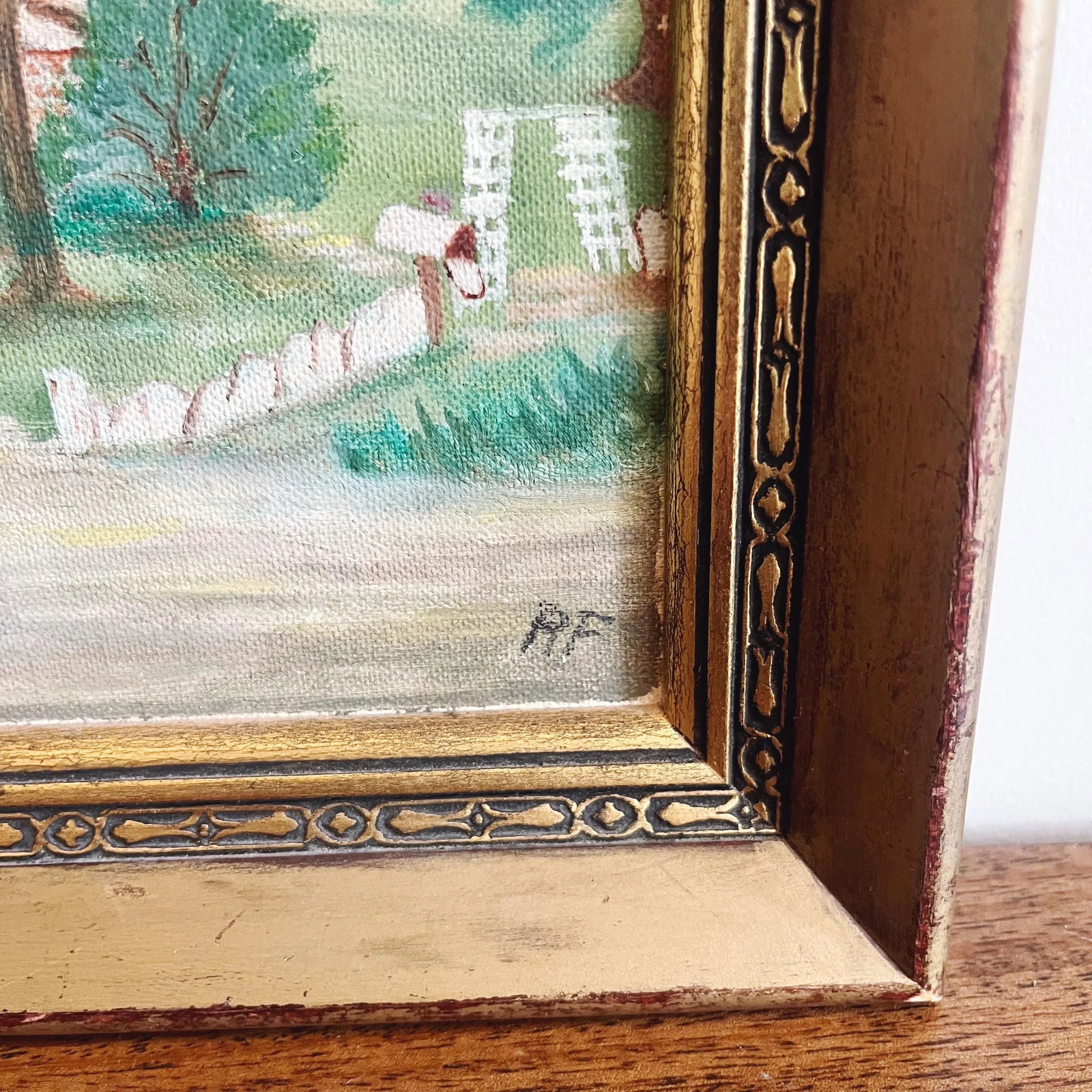 Vintage "Home" Original Signed Oil Painting - 5