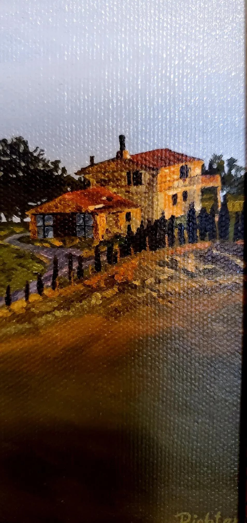 Petite Canvas of European Villa, Vintage - 2