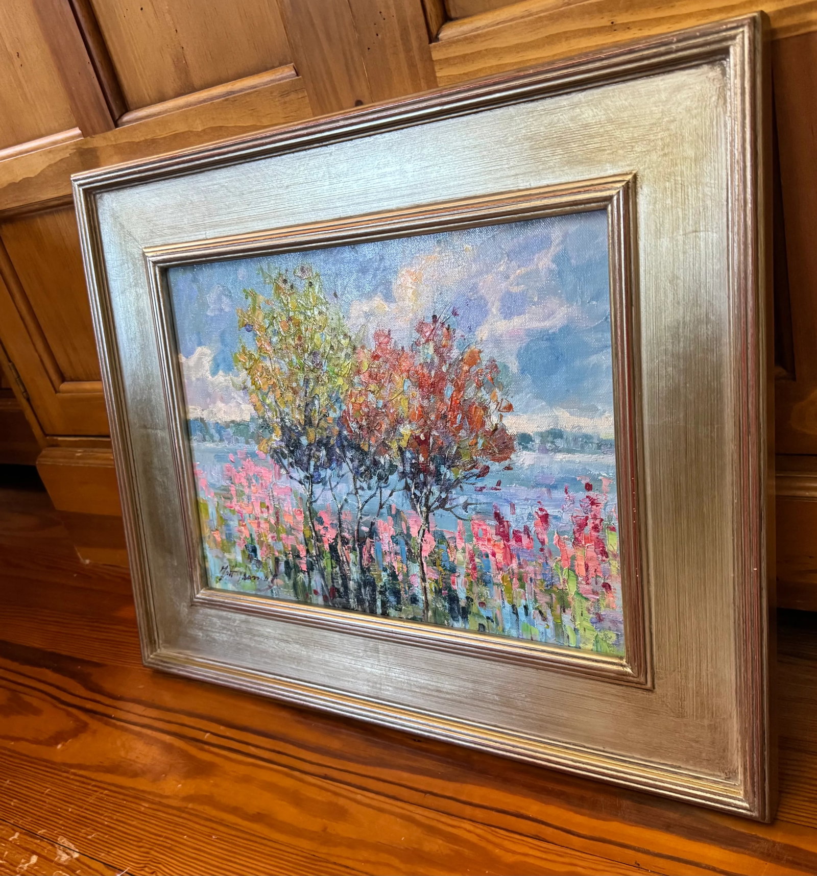 Oil Painitng by Matt Thomas, "Lakeside" Post-Impressionist - 3