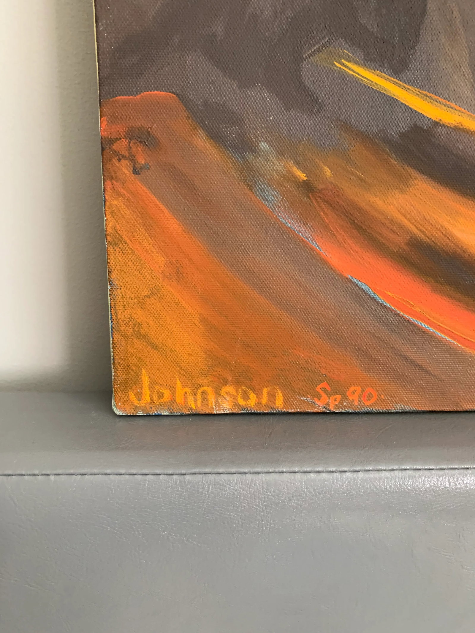 Blue Eyes 1990 Signed Original Acrylic Portrait by Johnson - 2