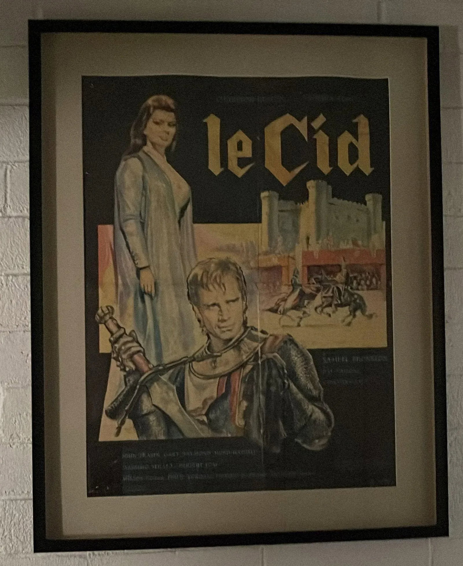 1960s Framed Original Le Cid Movie Poster- Sophia Loren & Charlton Heston - 2