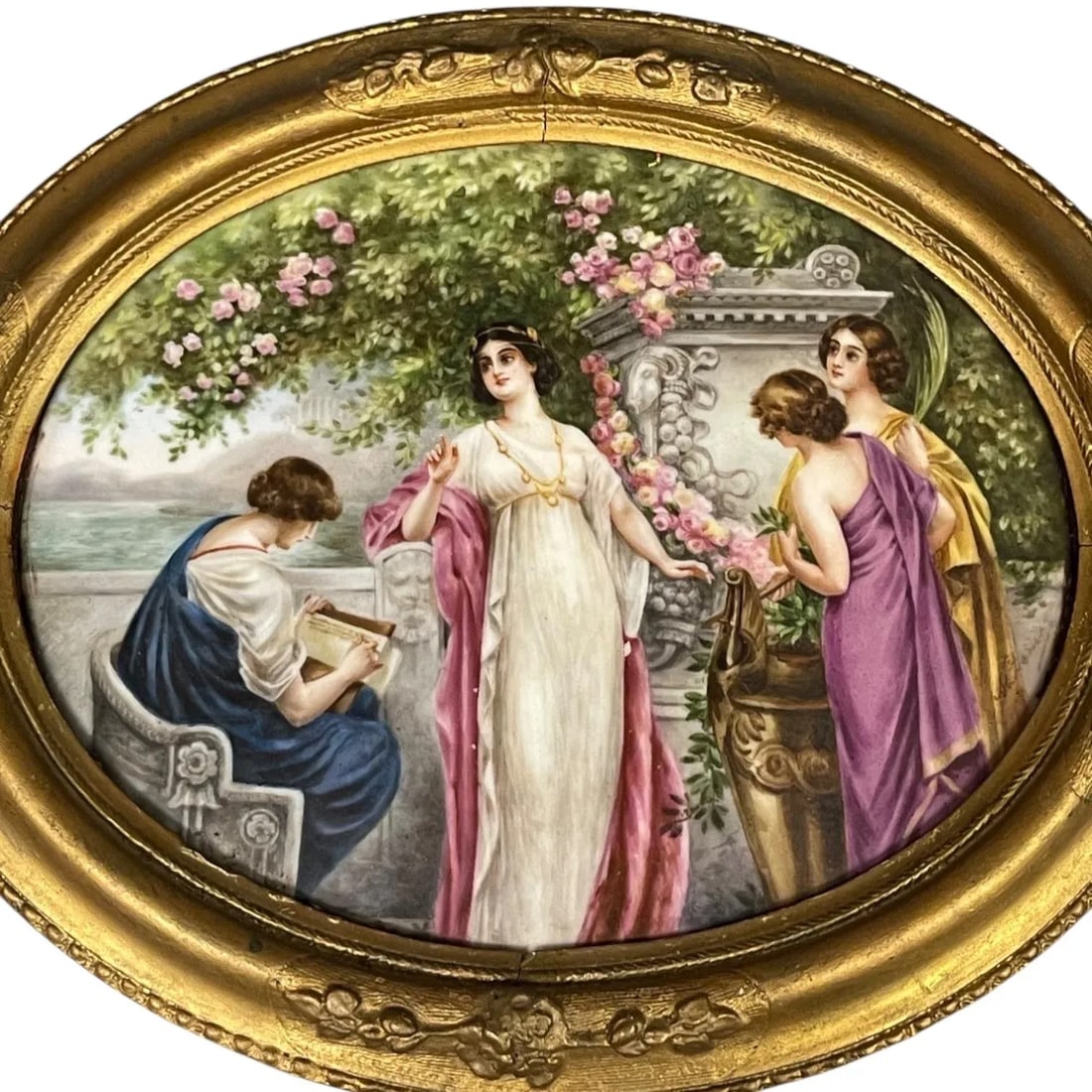 Sevres Porcelain Painting of a Group Set in a Ornate Frame - 2