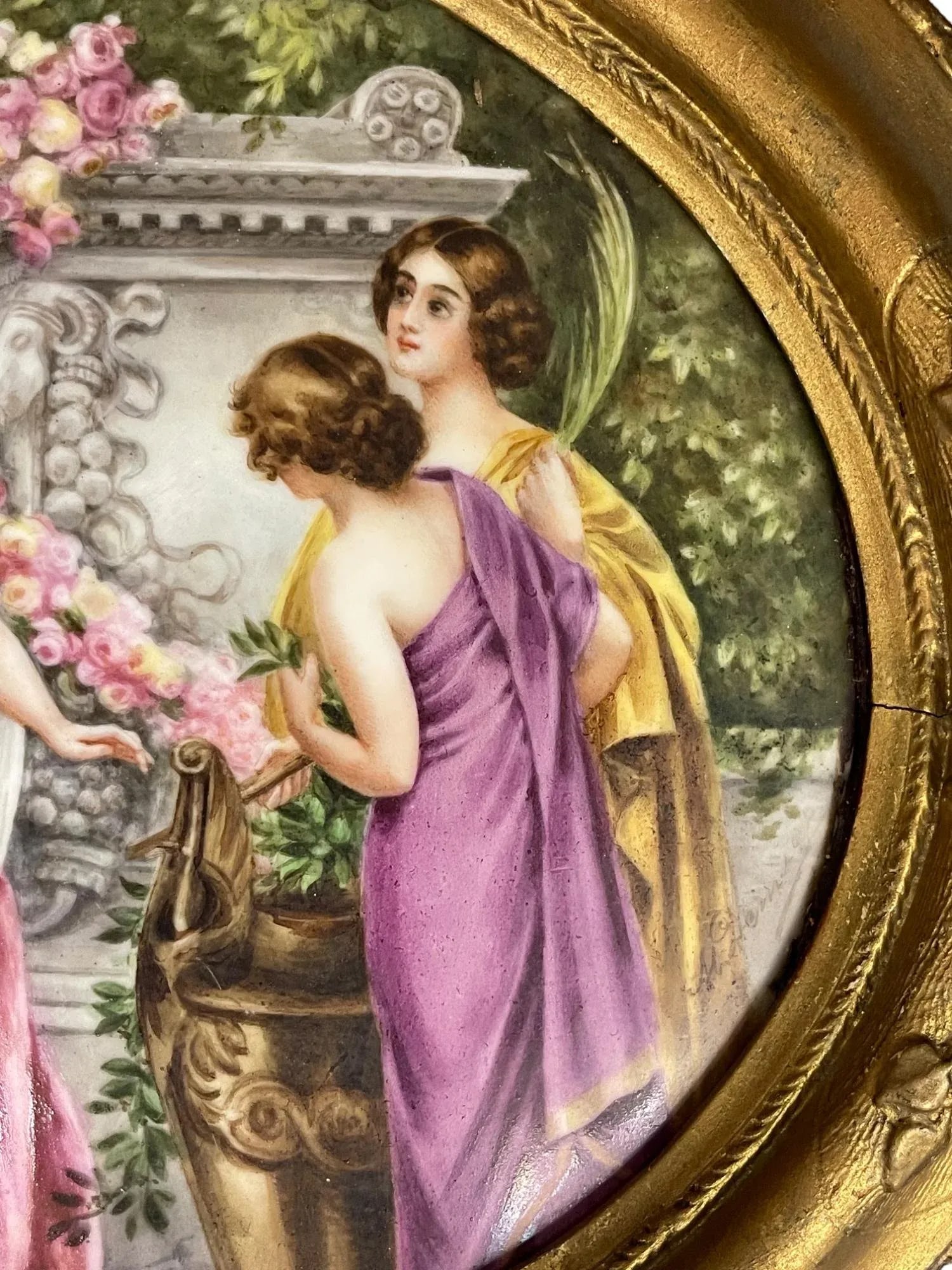 Sevres Porcelain Painting of a Group Set in a Ornate Frame - 3