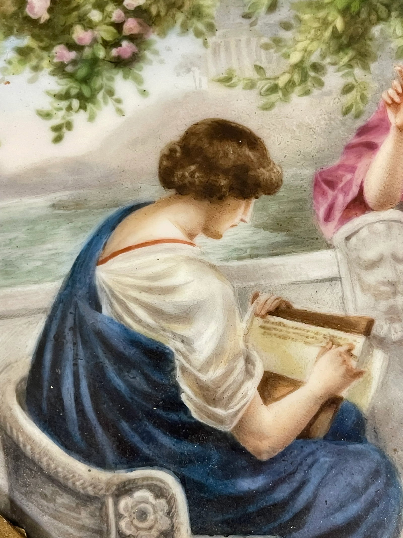 Sevres Porcelain Painting of a Group Set in a Ornate Frame - 7