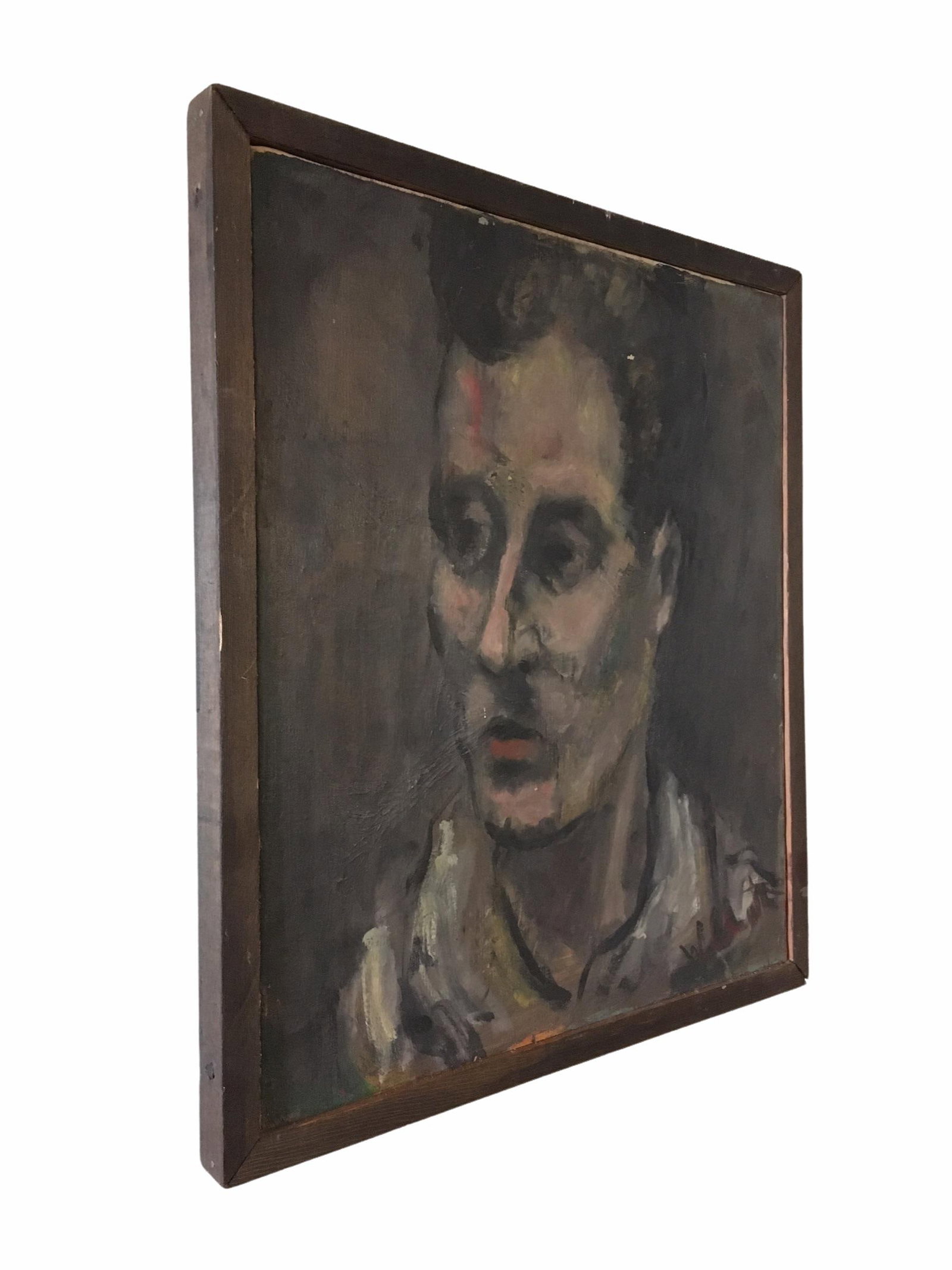 Vintage 1950s Oil on Canvas Portrait Painting by William Clutz - 2