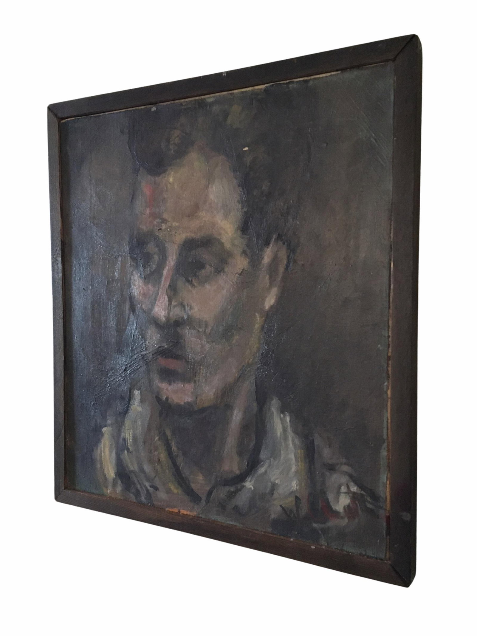 Vintage 1950s Oil on Canvas Portrait Painting by William Clutz - 3
