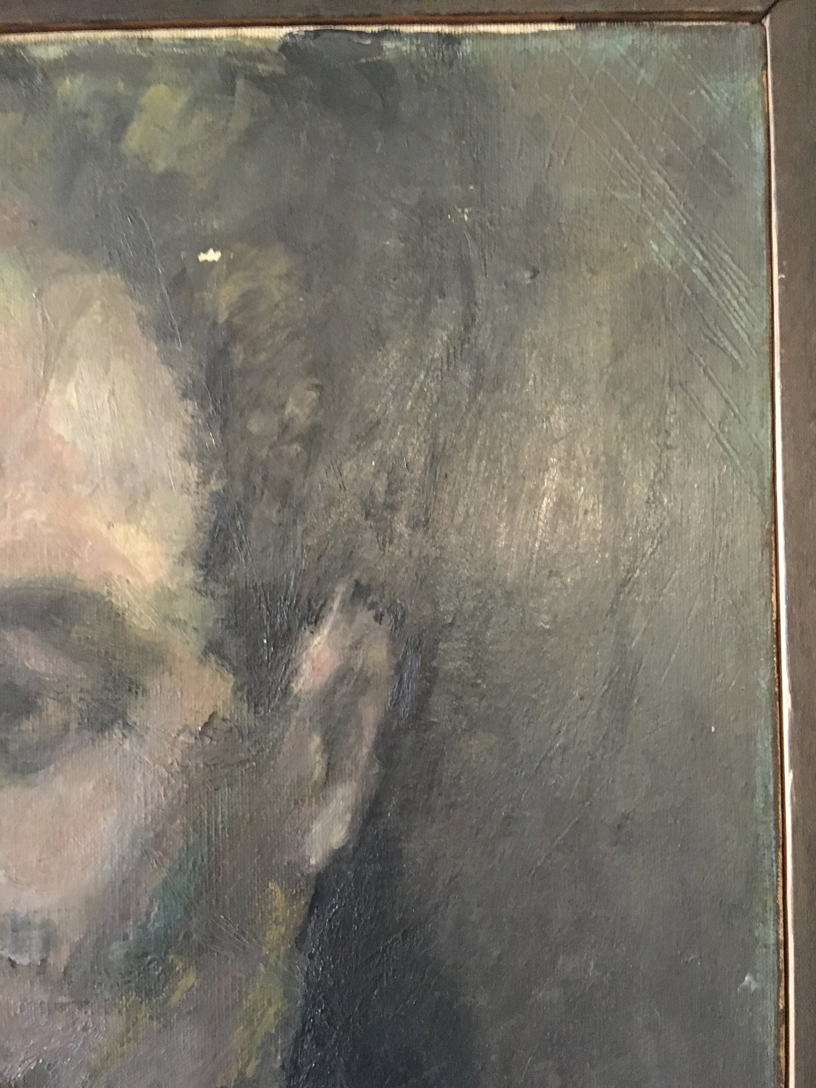 Vintage 1950s Oil on Canvas Portrait Painting by William Clutz - 4