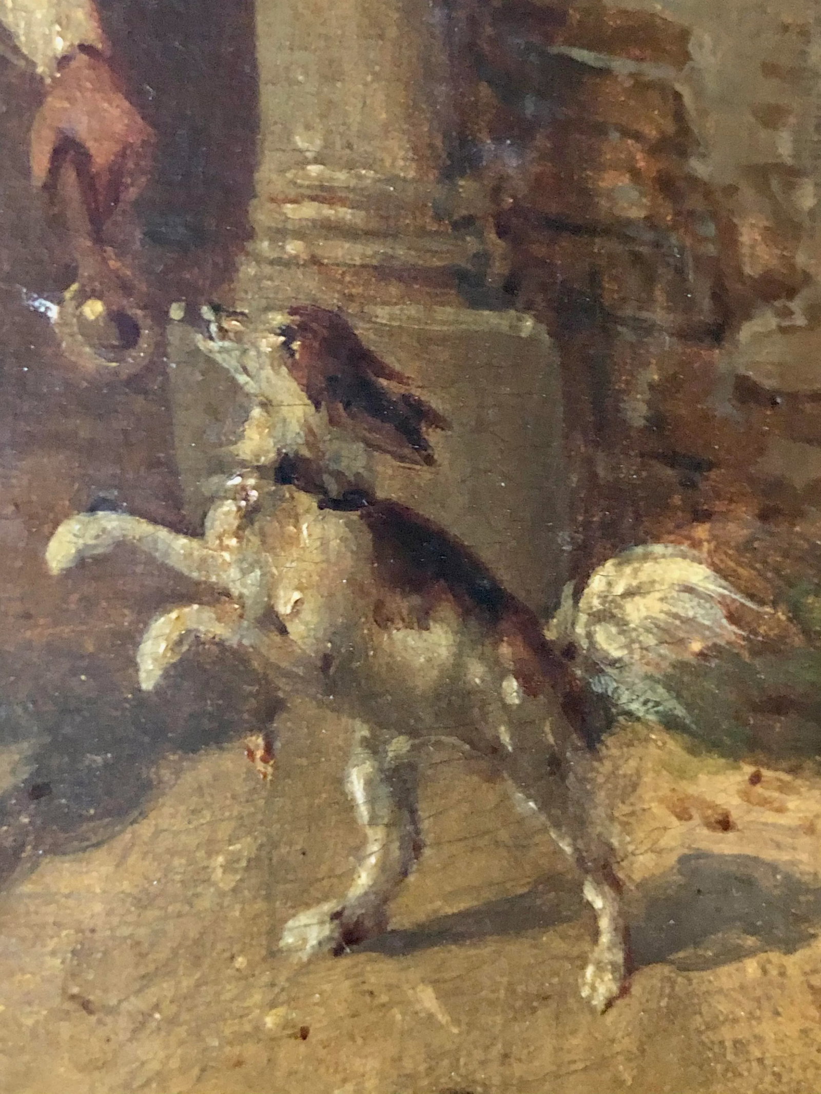 19th C. French Oil on Canvas Painting of Falconer With Dog - 3
