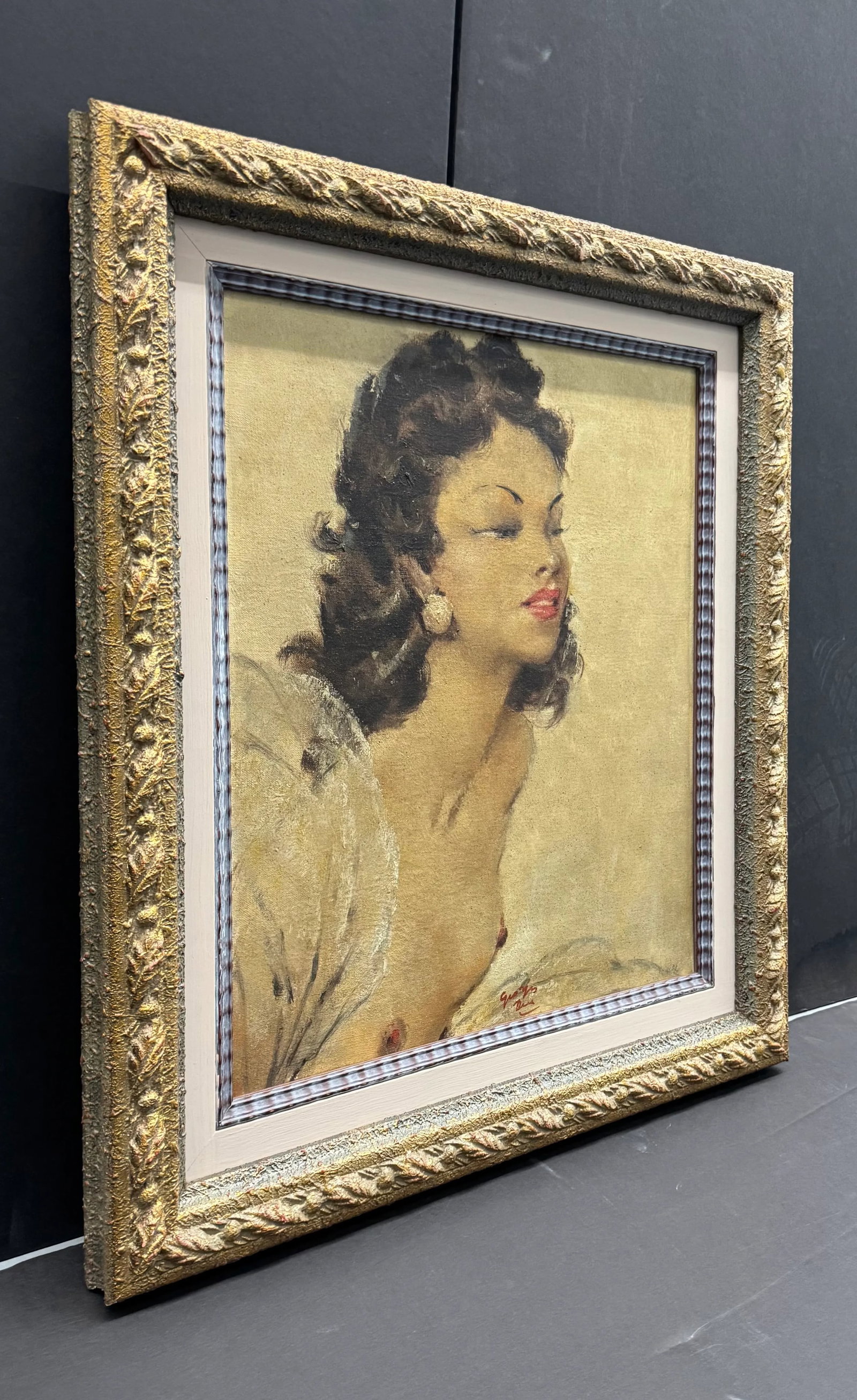 Pin-Up by Domergue, Oil on Canvas C. Early 1950's - 3