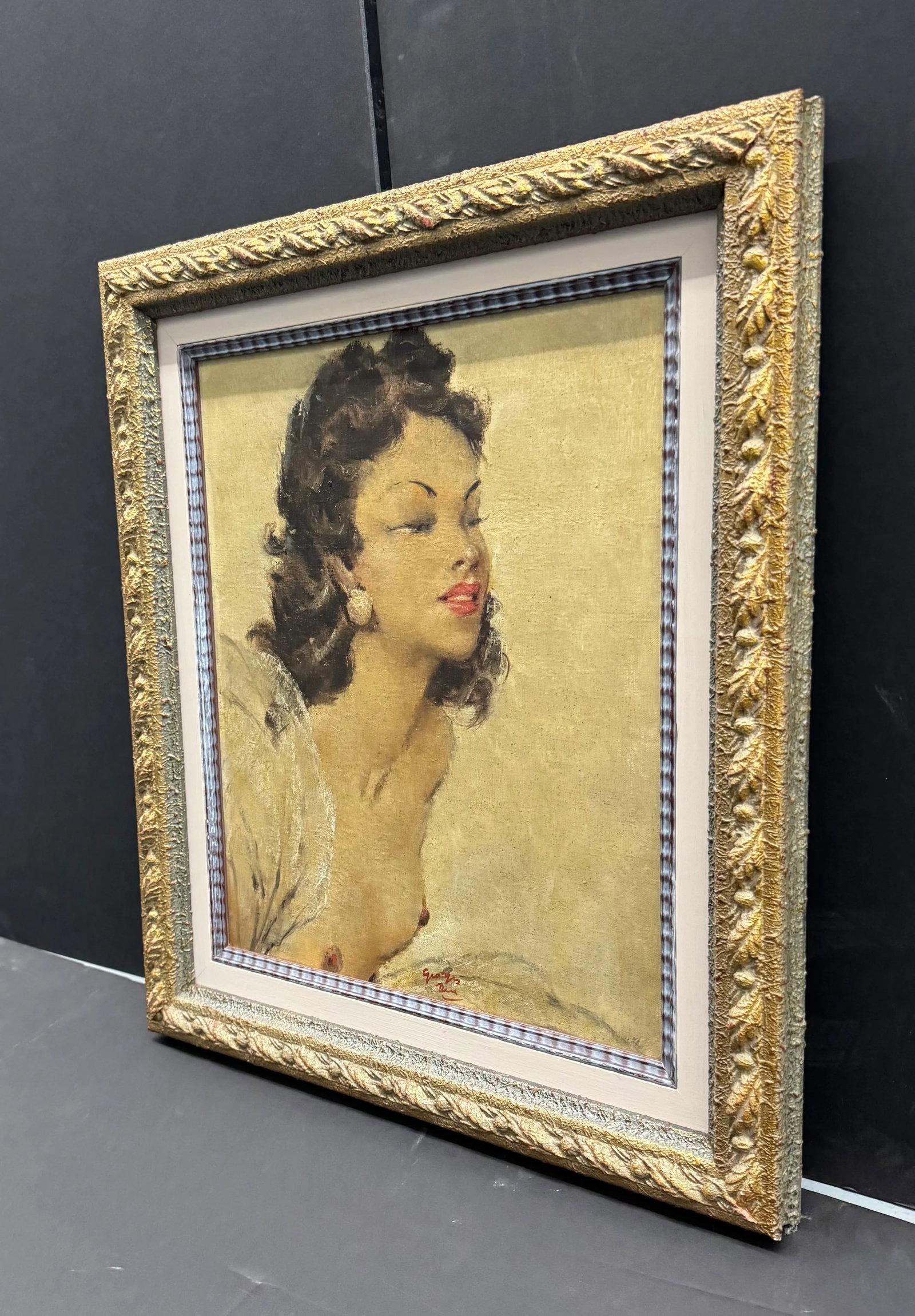Pin-Up by Domergue, Oil on Canvas C. Early 1950's - 4