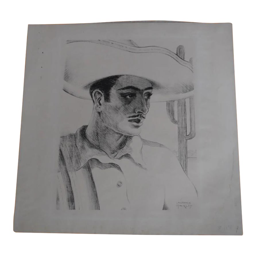 1930s Lawrence Hinckley - Mexican Man - Etching (1 of 7)
