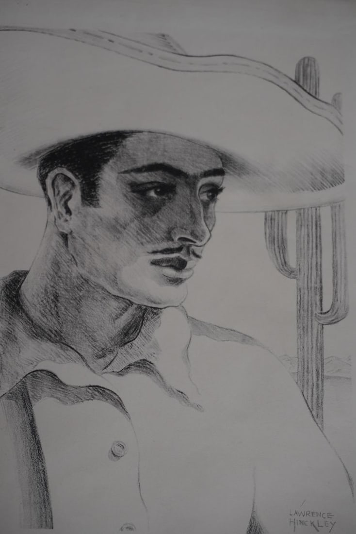 1930s Lawrence Hinckley - Mexican Man - Etching - 4