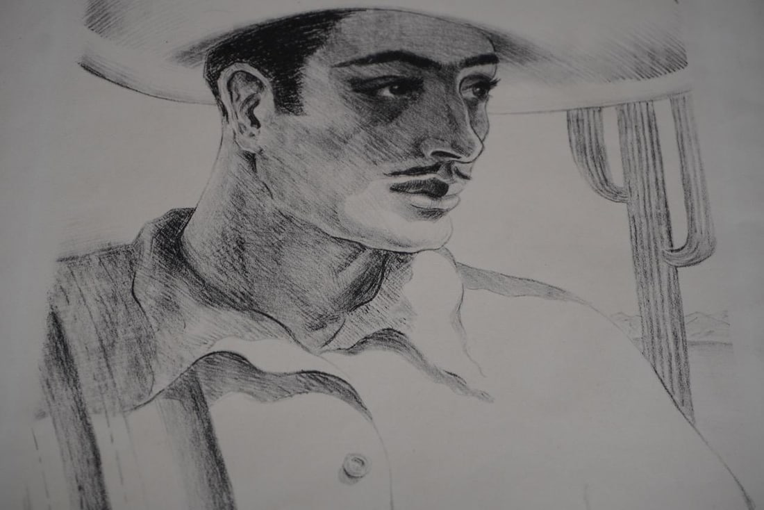 1930s Lawrence Hinckley - Mexican Man - Etching - 5