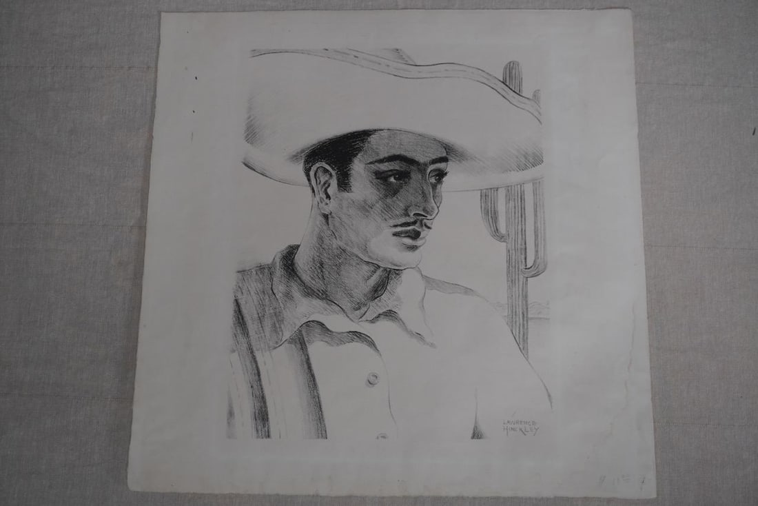 1930s Lawrence Hinckley - Mexican Man - Etching - 6