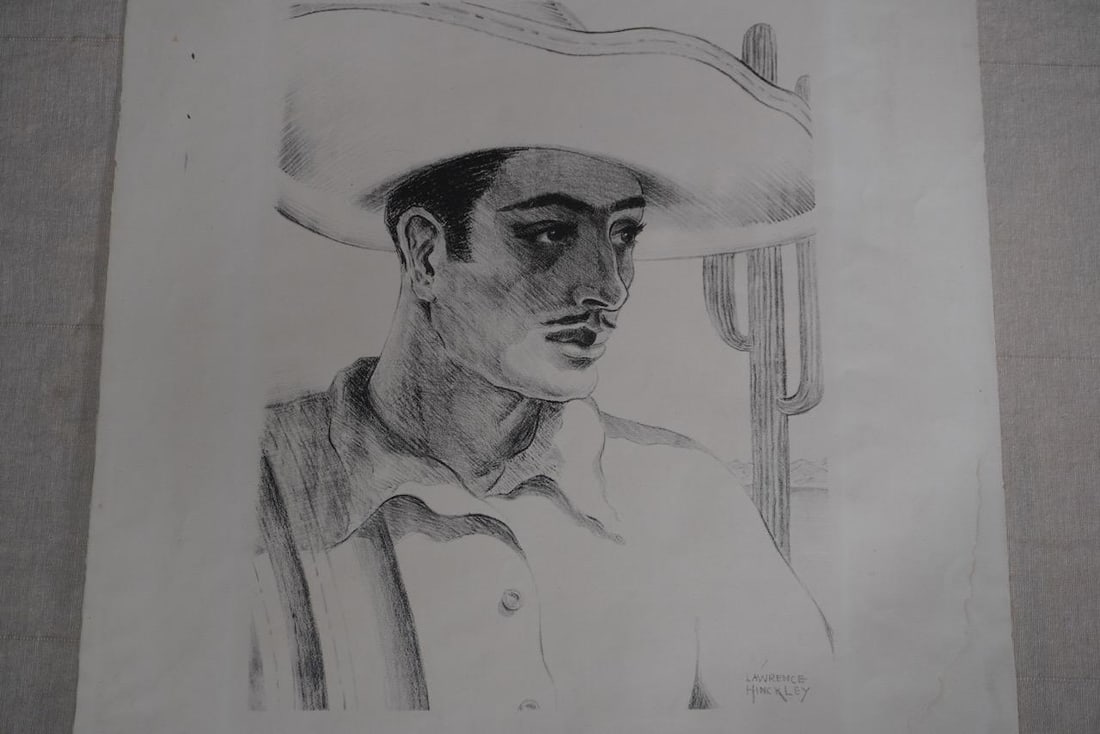 1930s Lawrence Hinckley - Mexican Man - Etching - 7