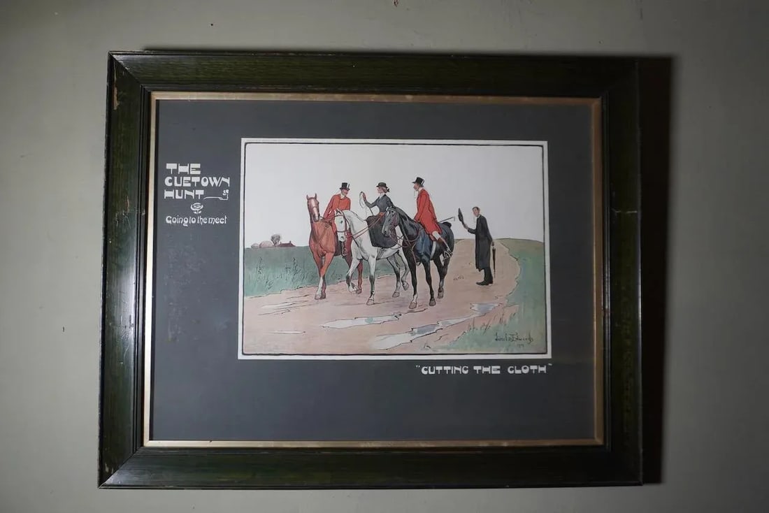 Lionel D. Edwards Fox-Hunting Sporting Print 1903 - The Cuetown Hunt - Going to the Meet - Cutting t - 6