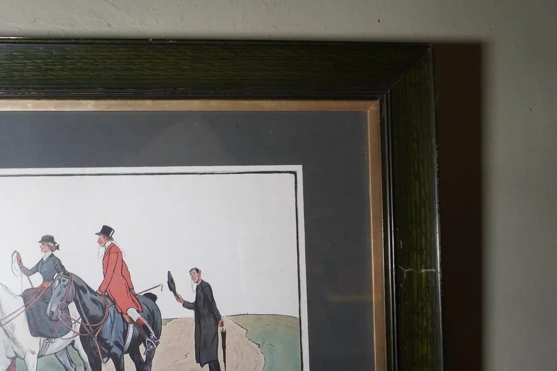 Lionel D. Edwards Fox-Hunting Sporting Print 1903 - The Cuetown Hunt - Going to the Meet - Cutting t - 7