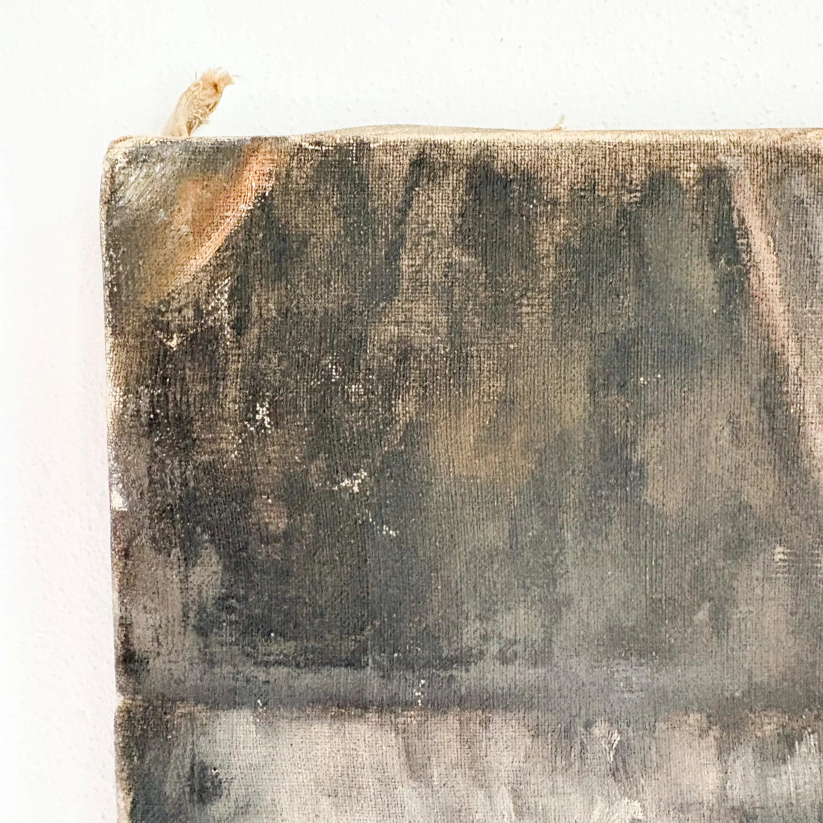 Weathered Late 1800's Portrait of a Young Woman, Antique Stretched Moody Portrait on Canvas - 7