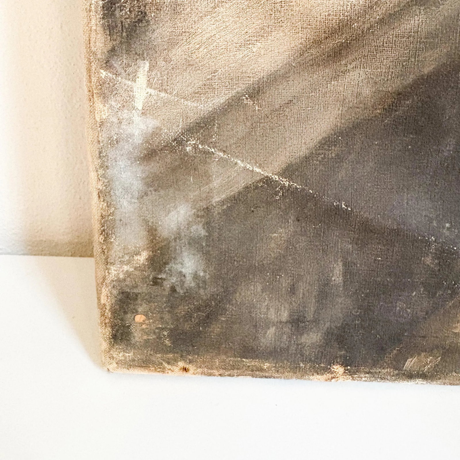 Weathered Late 1800's Portrait of a Young Woman, Antique Stretched Moody Portrait on Canvas - 8