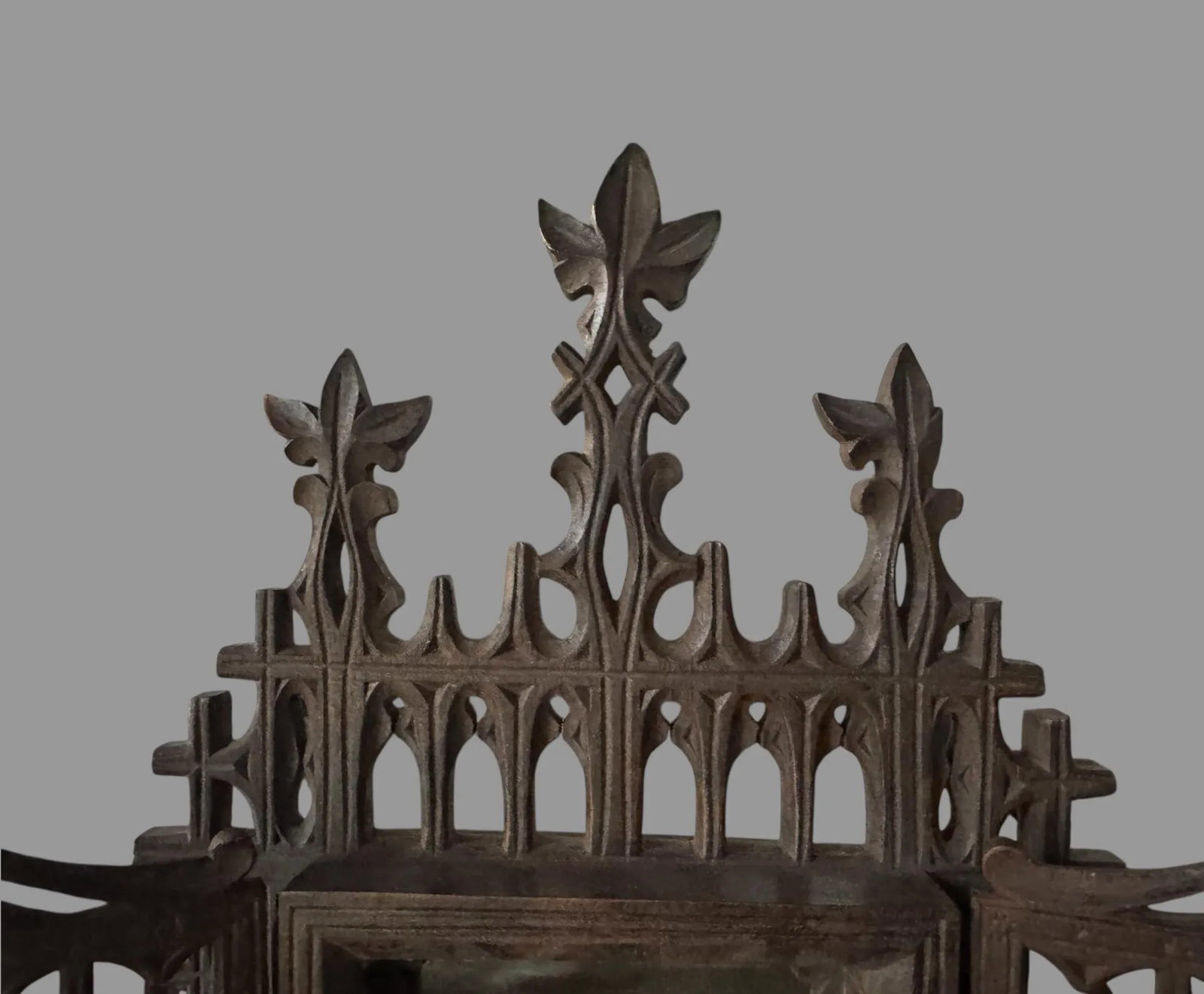 Antique Victorian Hand Painted Porcelain Plaque of Madonna & Child in Easel Back Carved Walnut Frame - 7