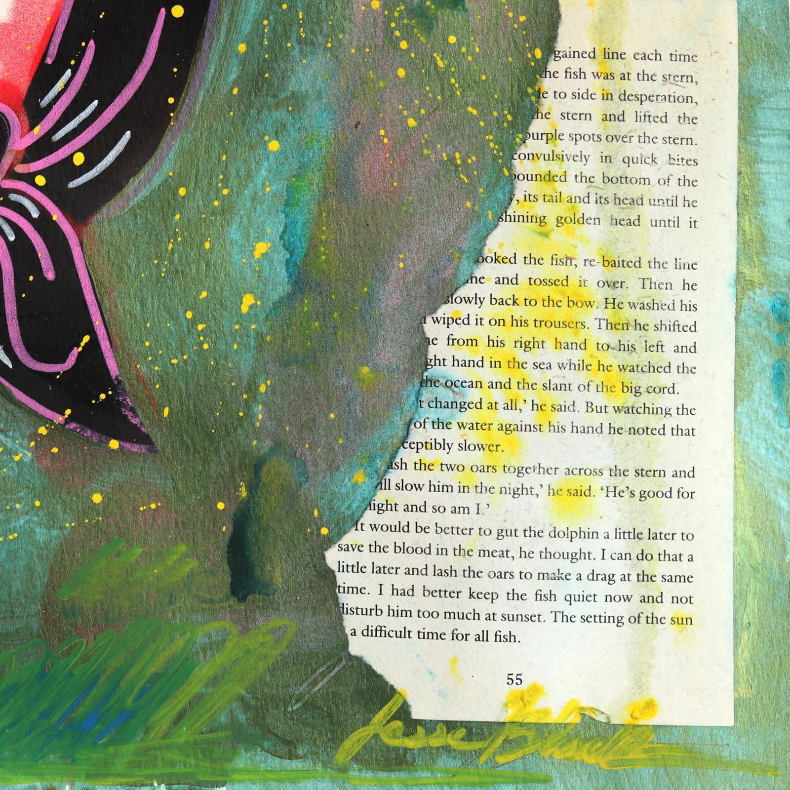 Love Hurts - Colorful Figurative Pin Up Cowgirl Western Mixed Media Original Artwork by Jesse Black - 4