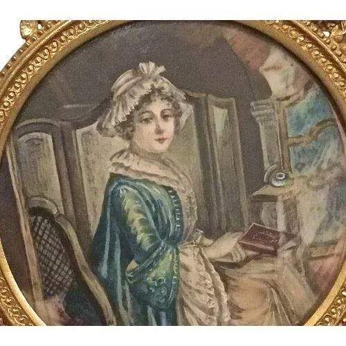 Antique Portrait of Early 19th C. Woman - 4