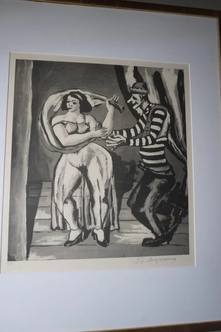 Mid 20th Century Jose Raoul Anguiano - Theater or Circus Performers, Framed - 3