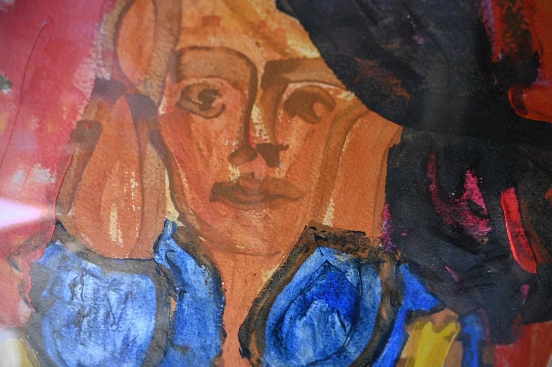 Robert Breyer "Woman and Chair" Original Mixed Media Painting - Southwestern Modern Figurative Expre - 2
